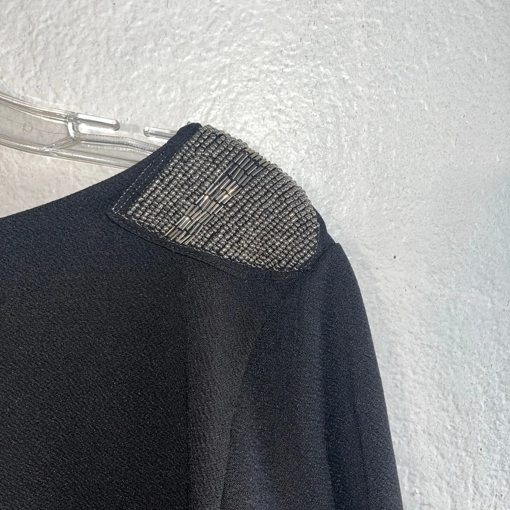 Rebel Wilson for Torrid Womens Black Faux Wrap Dress Size 2 Embellished Shoulder - Picture 11 of 11